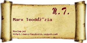Marx Teodózia névjegykártya